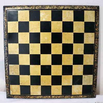 Antique 19th English Gilt Chessboard
