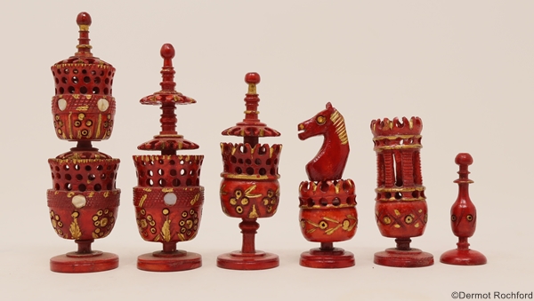 Antique Mexican Bone Chess Set