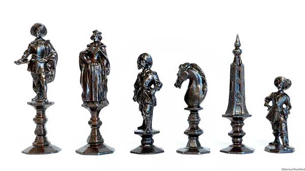 Antique  German Cast Iron Chess Set