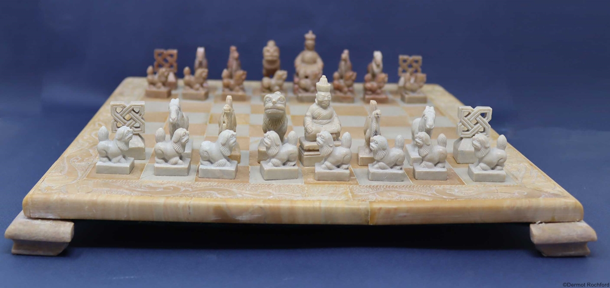  Vintage Mongolian Stone Chess Set