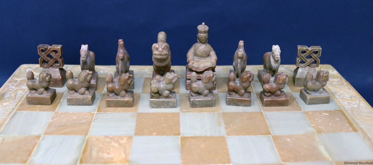  Vintage Mongolian Stone Chess Set