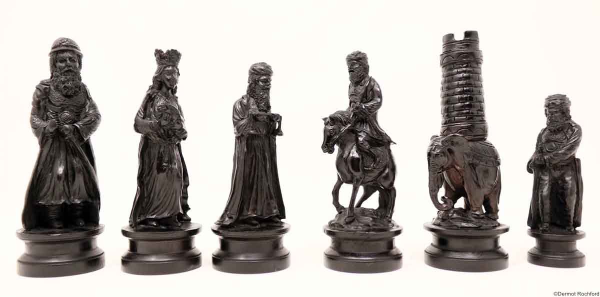 Large Napolean Carved Figural Chess Set