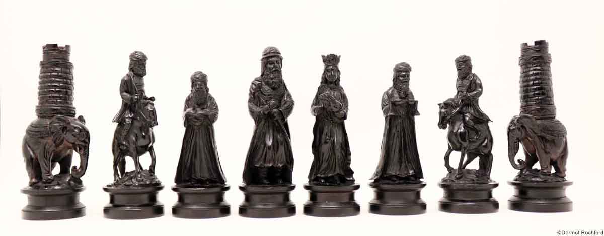 Large Napolean Carved Figural Chess Set