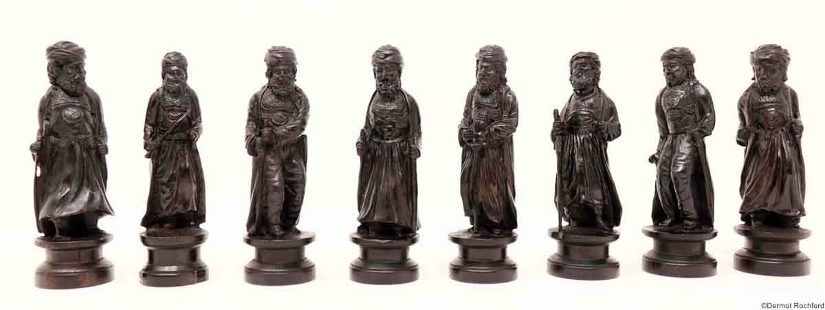 Large Napolean Carved Figural Chess Set