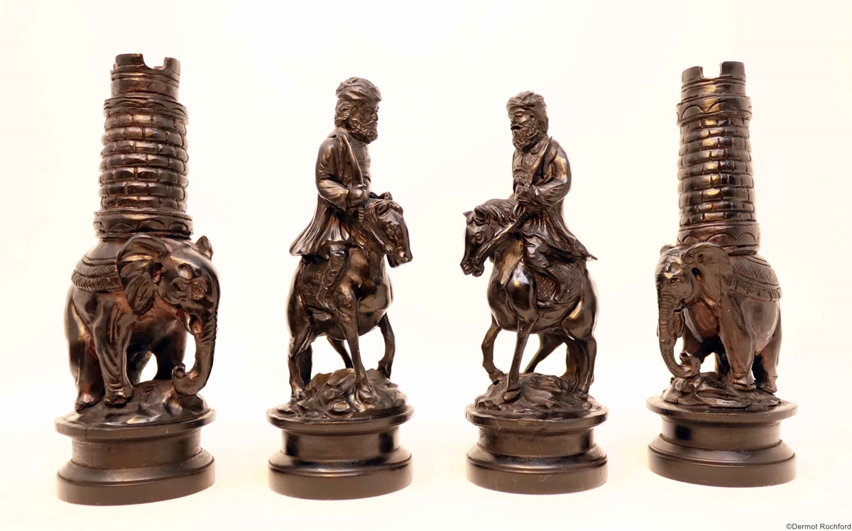 Large Napolean Carved Figural Chess Set