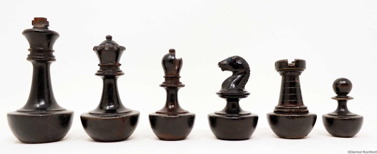 Antique selfrighting Chess Set