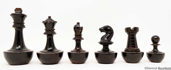 Antique 19th Century German Schmitthenner selfrighting chess set