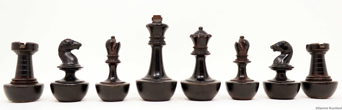 Antique selfrighting Chess Set