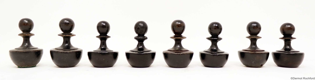 Antique selfrighting Chess Set