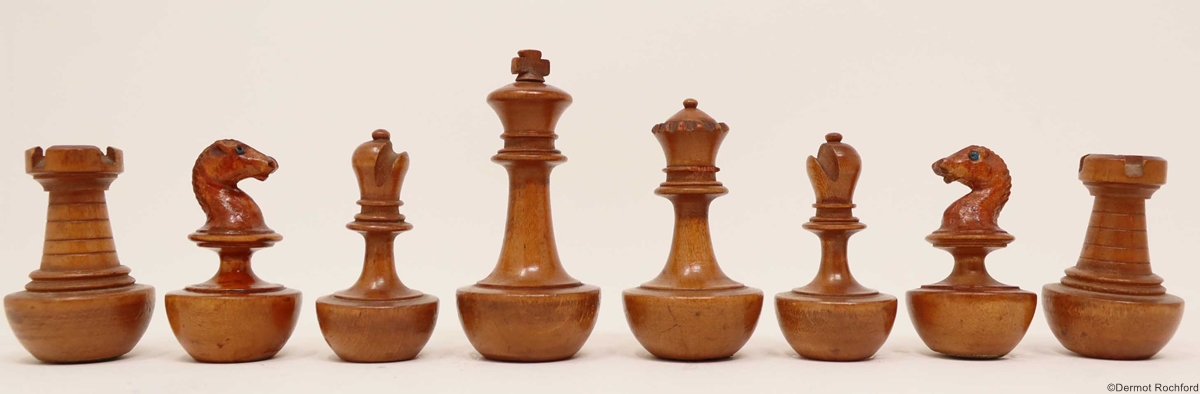 Antique selfrighting Chess Set