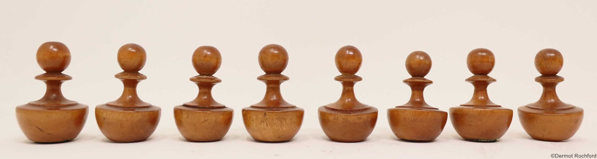 Antique selfrighting Chess Set