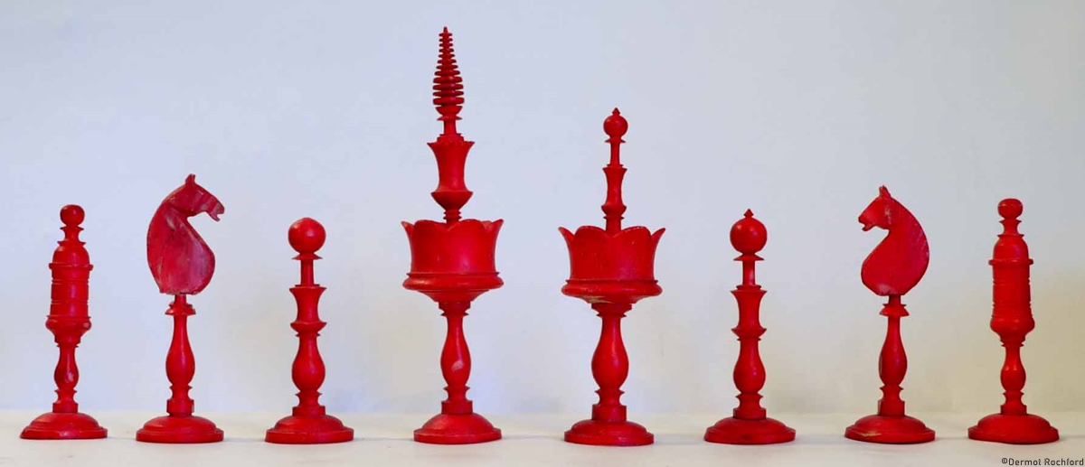 Antique Bone Selenus Chess Set