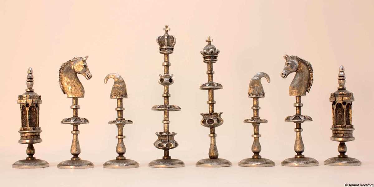 Vintage Silver Selenus Chess Set