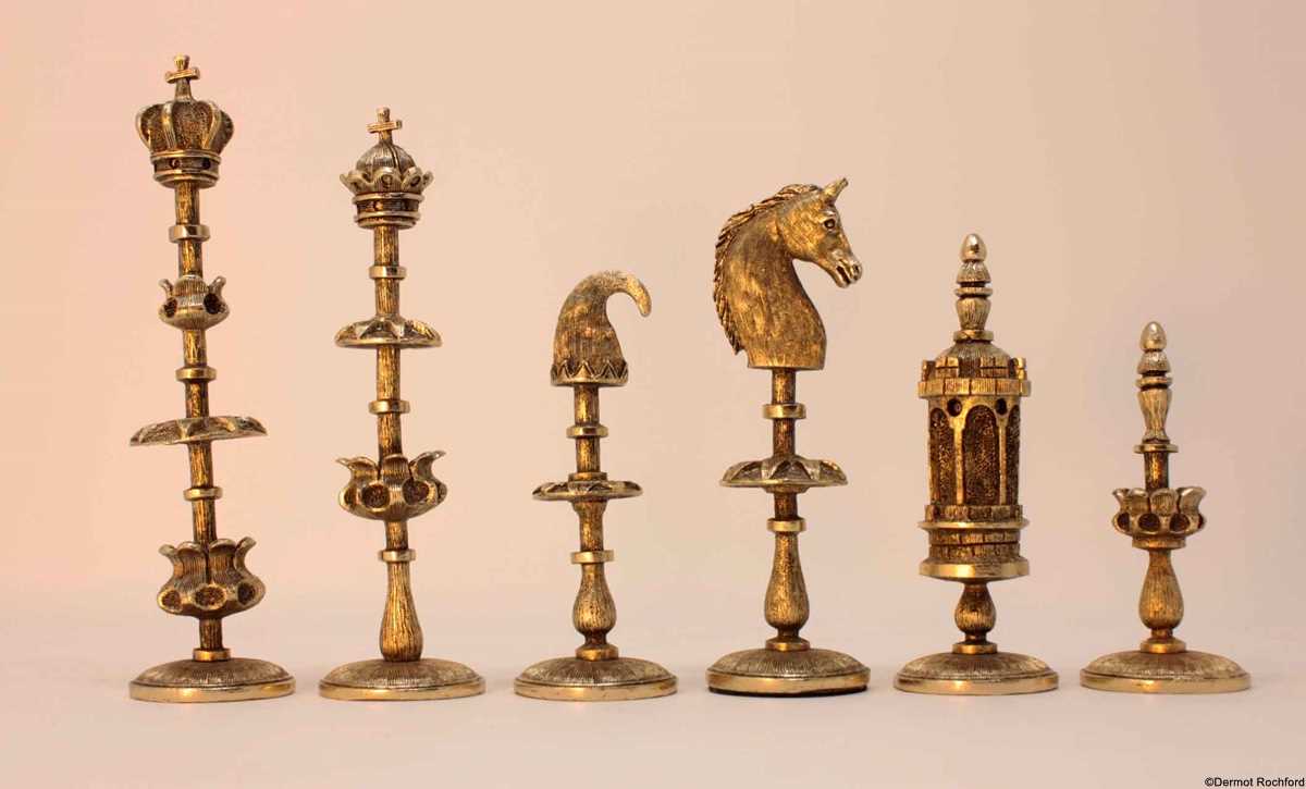 Vintage Silver Selenus Chess Set