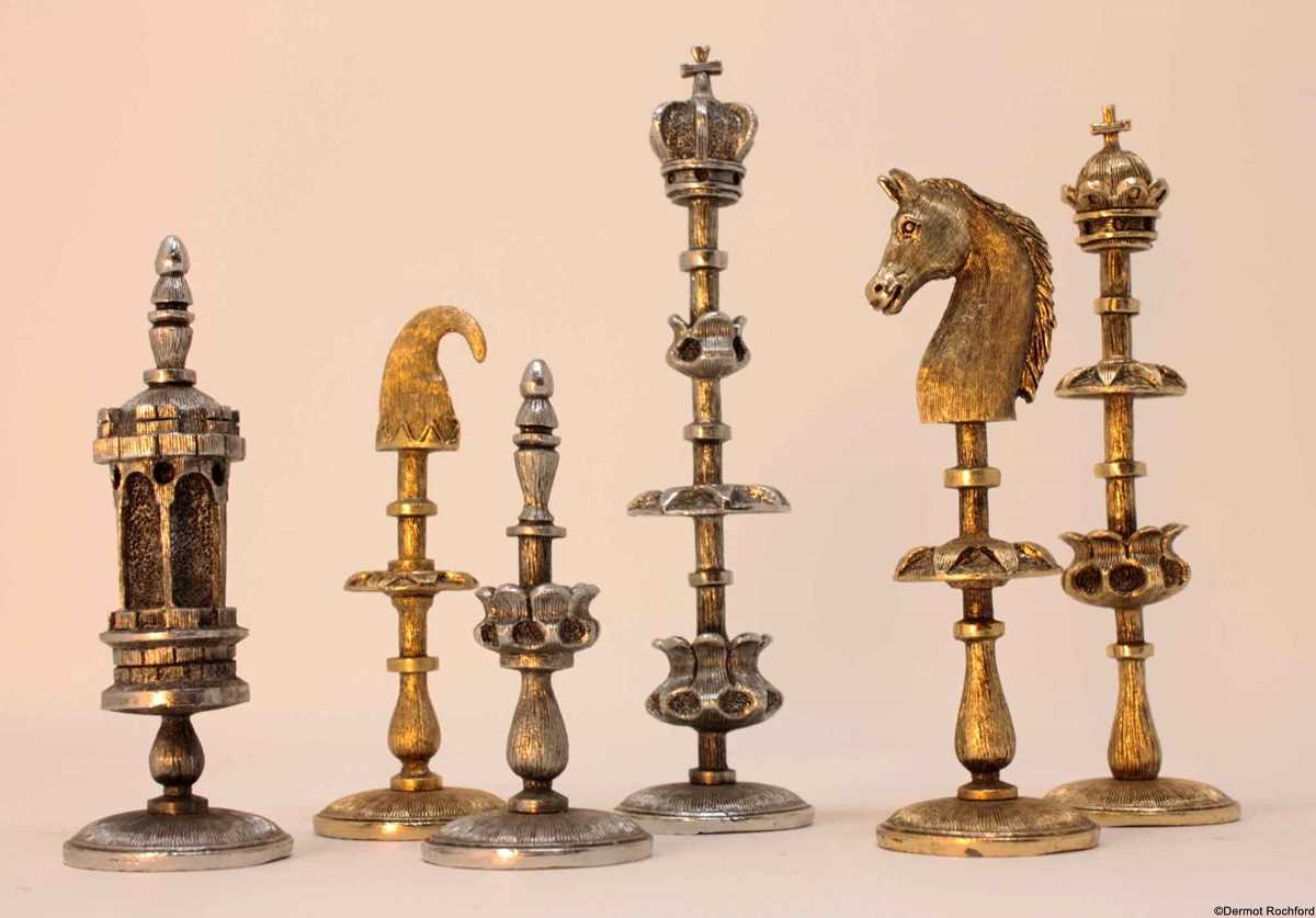 Vintage Silver Selenus Chess Set