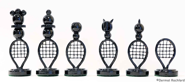 Vintage Tennis Metal chess set,