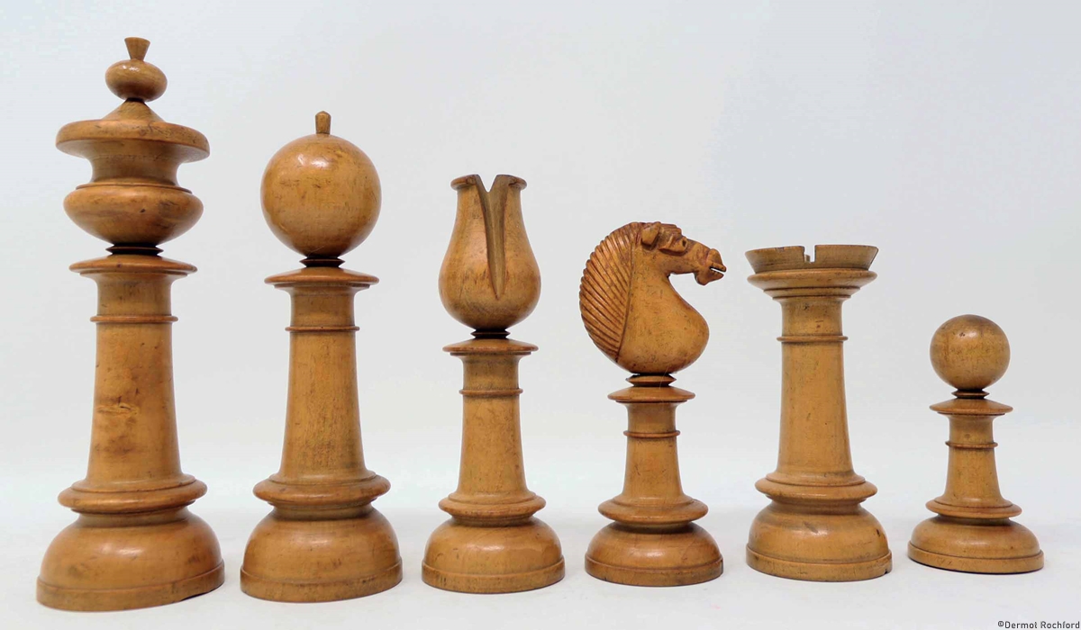 Antique Upright Chess Set