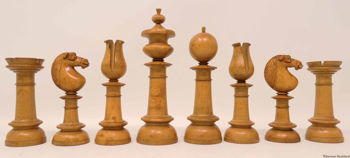 Antique Upright Chess Set