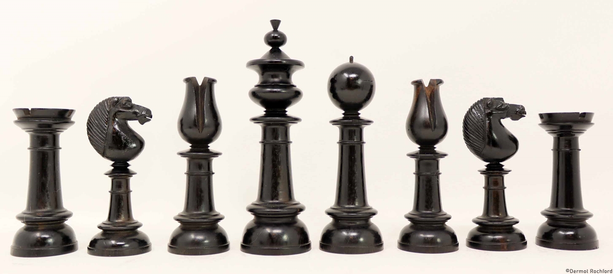 Antique Upright Chess Set