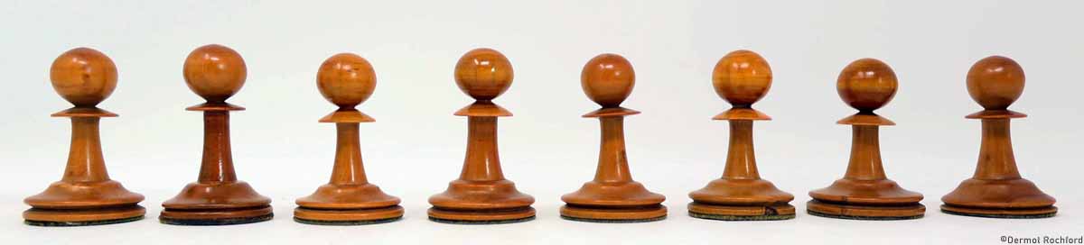 Antique English Whitty  Chess Set