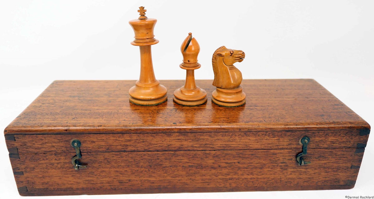Antique English Whitty  Chess Set
