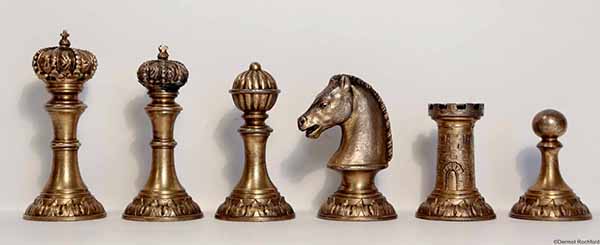 Antique WMF silver gilt and gold gilt chess set